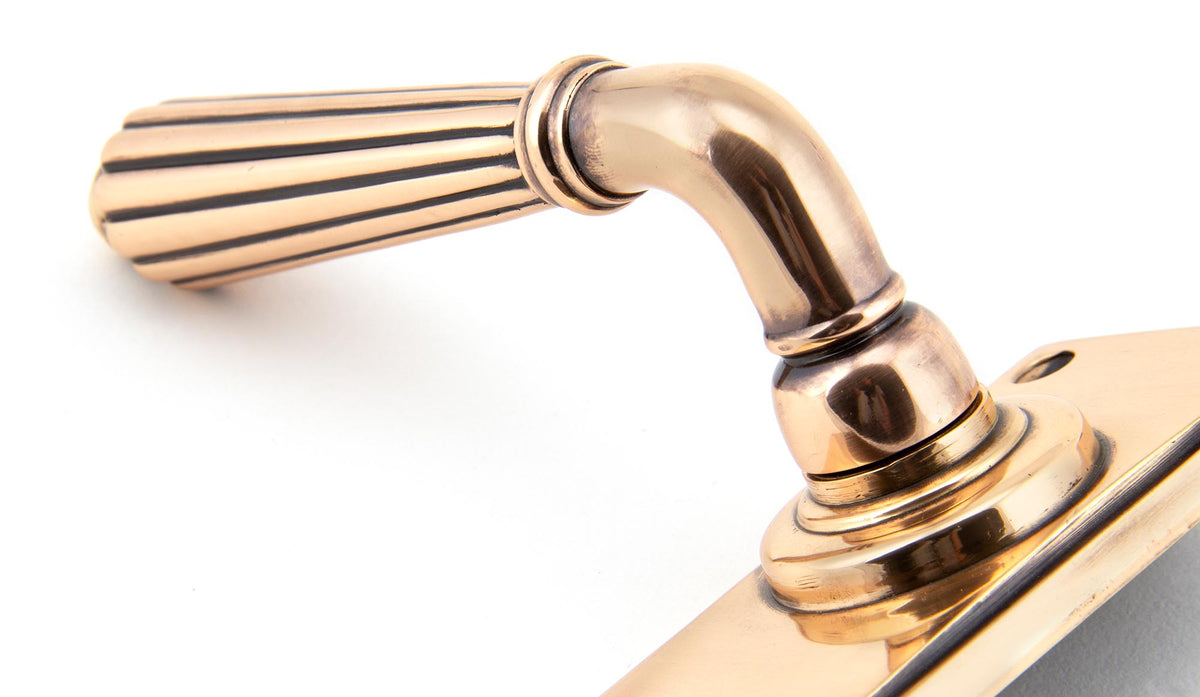 HINTON LEVER HANDLE+PLATE LATCH 128x152x72 PBZ - 45335 by MARCHES (ANVIL) ARCHITECTURAL HARDWARE