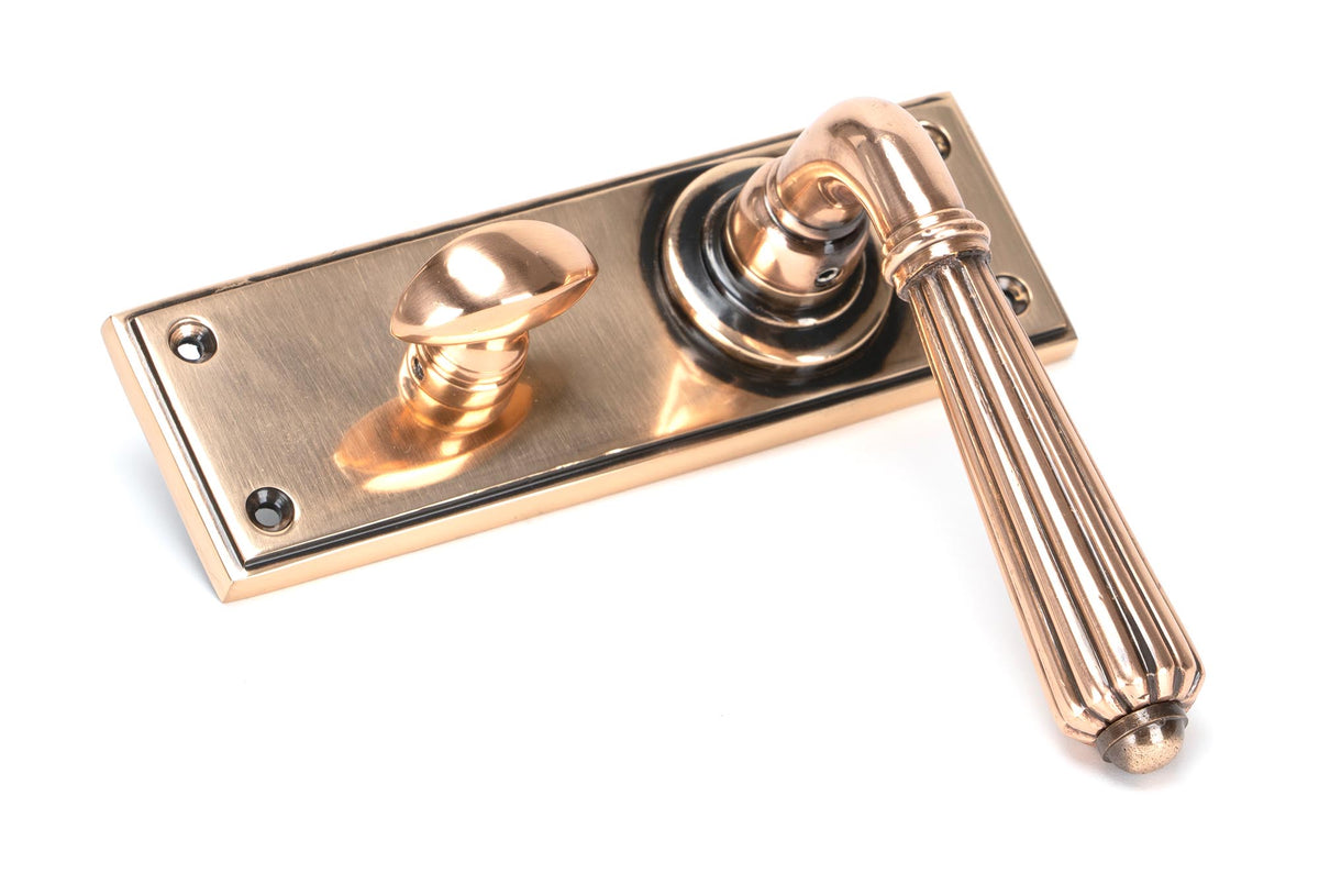 HINTON LEVER HANDLE+PLATE BATH 128x152x72 PBZ - 45336 by MARCHES (ANVIL) ARCHITECTURAL HARDWARE