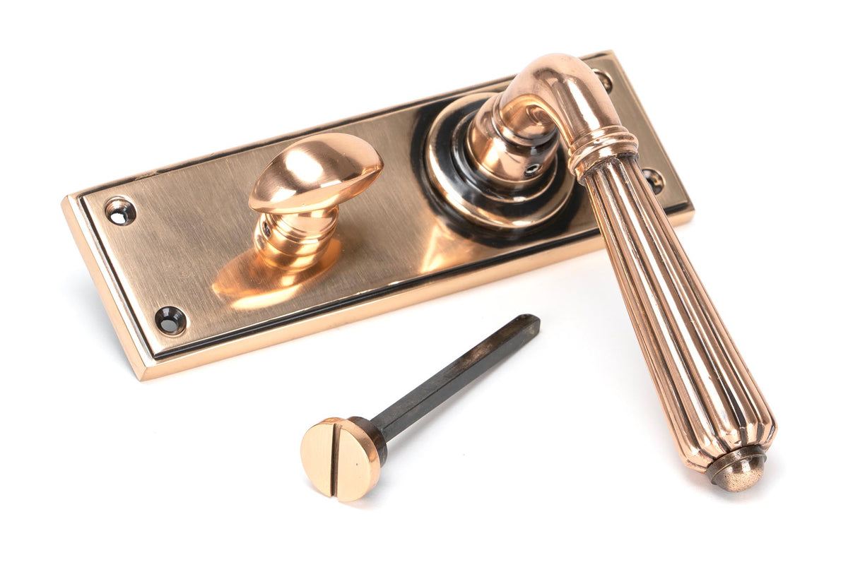 HINTON LEVER HANDLE+PLATE BATH 128x152x72 PBZ - 45336 by MARCHES (ANVIL) ARCHITECTURAL HARDWARE