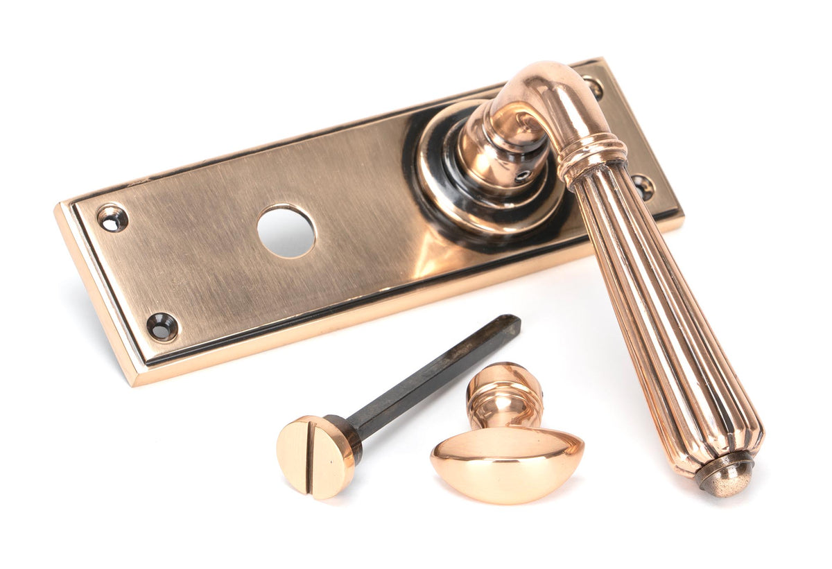 HINTON LEVER HANDLE+PLATE BATH 128x152x72 PBZ - 45336 by MARCHES (ANVIL) ARCHITECTURAL HARDWARE