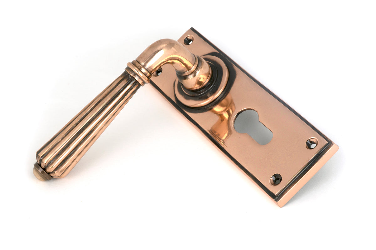 HINTON LEVER HANDLE+PLATE EURO 128x152x72 PBZ - 45337 by MARCHES (ANVIL) ARCHITECTURAL HARDWARE