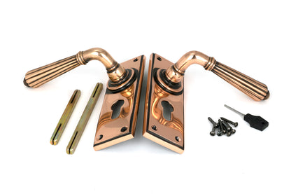 HINTON LEVER HANDLE+PLATE EURO 128x152x72 PBZ - 45337 by MARCHES (ANVIL) ARCHITECTURAL HARDWARE