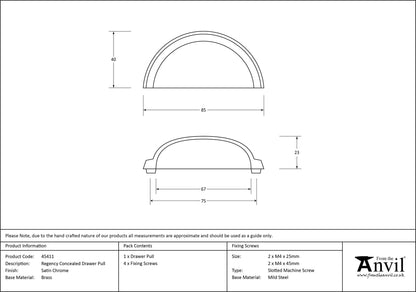 REGENCY DRAWER PULL CNC 075HC 85x40x23 SCP - 45411 by MARCHES (ANVIL) ARCHITECTURAL HARDWARE