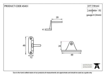 CASEMENT STAY PIN CRANKED 49x24x12 BWX - 45451 by MARCHES (ANVIL) ARCHITECTURAL HARDWARE