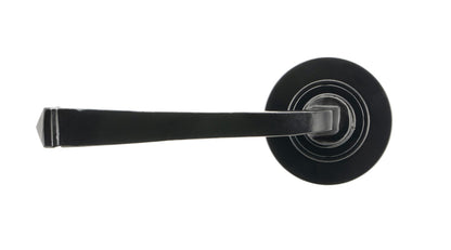 AVON LEVER HANDLE+ROSE SPRUNG PLAIN 53x118x63 BLK - 45623 by MARCHES (ANVIL) ARCHITECTURAL HARDWARE