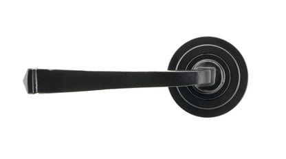 AVON LEVER HANDLE+ROSE SPRUNG ART DECO 53x118x63 BLK - 45624 by MARCHES (ANVIL) ARCHITECTURAL HARDWARE