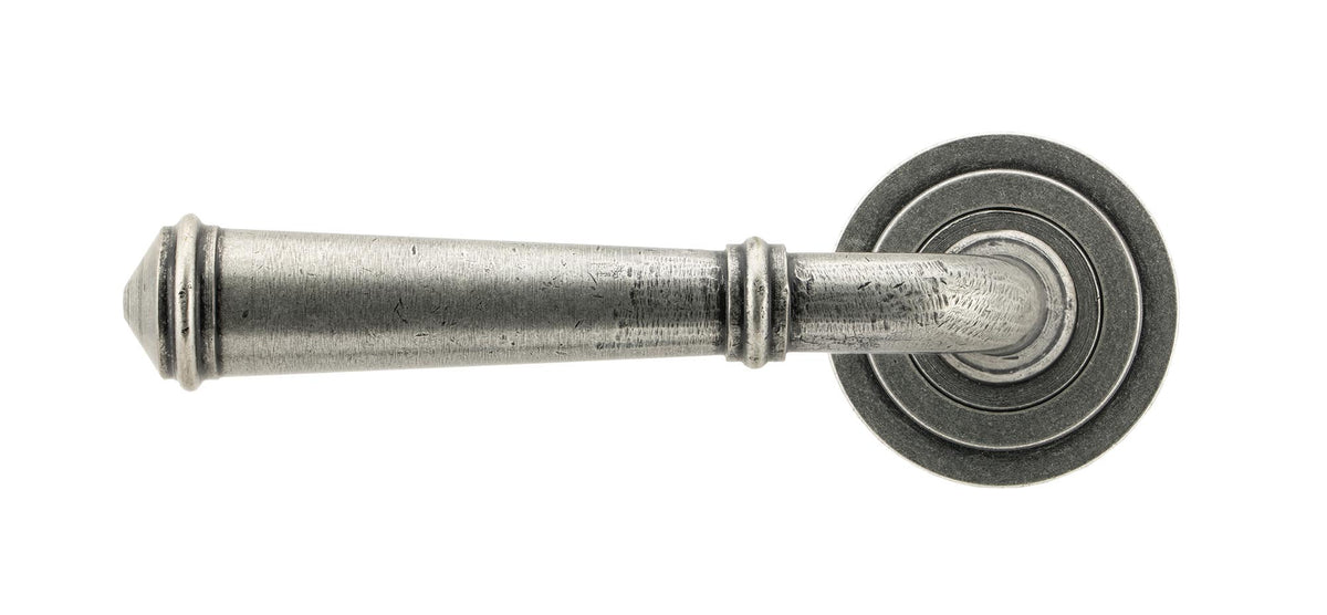 REGENCY LEVER HANDLE+ROSE SPRUNG ART DECO 53x131x67 PEW - 45644 by MARCHES (ANVIL) ARCHITECTURAL HARDWARE