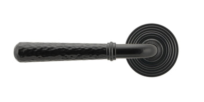 HAMMERED NEWBURY LEVER HANDLE+ROSE SPRUNG BEEHIVE 53x126x64 BLK - 45649 by MARCHES (ANVIL) ARCHITECTURAL HARDWARE