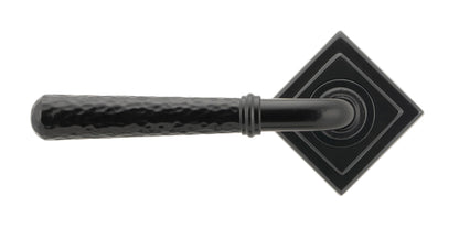 HAMMERED NEWBURY LEVER HANDLE+ROSE SPRUNG SQUARE 53x126x64 BLK - 45650 by MARCHES (ANVIL) ARCHITECTURAL HARDWARE