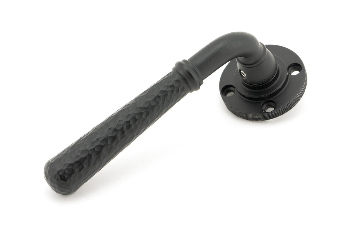 HAMMERED NEWBURY LEVER HANDLE+ROSE SPRUNG ART DECO 53x126x64 MBK - 45652 by MARCHES (ANVIL) ARCHITECTURAL HARDWARE