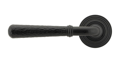 HAMMERED NEWBURY LEVER HANDLE+ROSE SPRUNG BEEHIVE 53x126x64 MBK - 45653 by MARCHES (ANVIL) ARCHITECTURAL HARDWARE