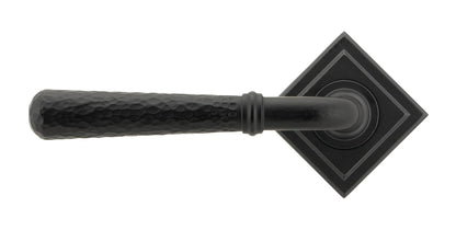 HAMMERED NEWBURY LEVER HANDLE+ROSE SPRUNG SQUARE 53x126x64 MBK - 45654 by MARCHES (ANVIL) ARCHITECTURAL HARDWARE