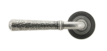 HAMMERED NEWBURY LEVER HANDLE+ROSE SPRUNG BEEHIVE 53x126x64 PEW - 45657 by MARCHES (ANVIL) ARCHITECTURAL HARDWARE