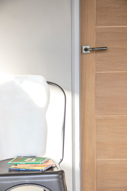 HAMMERED NEWBURY LEVER HANDLE+ROSE SPRUNG SQUARE 53x126x64 PEW - 45658 by MARCHES (ANVIL) ARCHITECTURAL HARDWARE