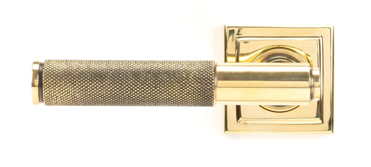 BROMPTON LEVER HANDLE+ROSE SPRUNG SQUARE 53x125x70 AGBR - 45662 by MARCHES (ANVIL) ARCHITECTURAL HARDWARE