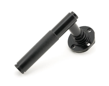 BROMPTON LEVER HANDLE+ROSE SPRUNG PLAIN 53x125x70 BLK - 45671 by MARCHES (ANVIL) ARCHITECTURAL HARDWARE