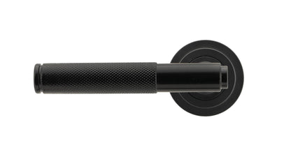 BROMPTON LEVER HANDLE+ROSE SPRUNG ART DECO 53x125x70 BLK - 45672 by MARCHES (ANVIL) ARCHITECTURAL HARDWARE