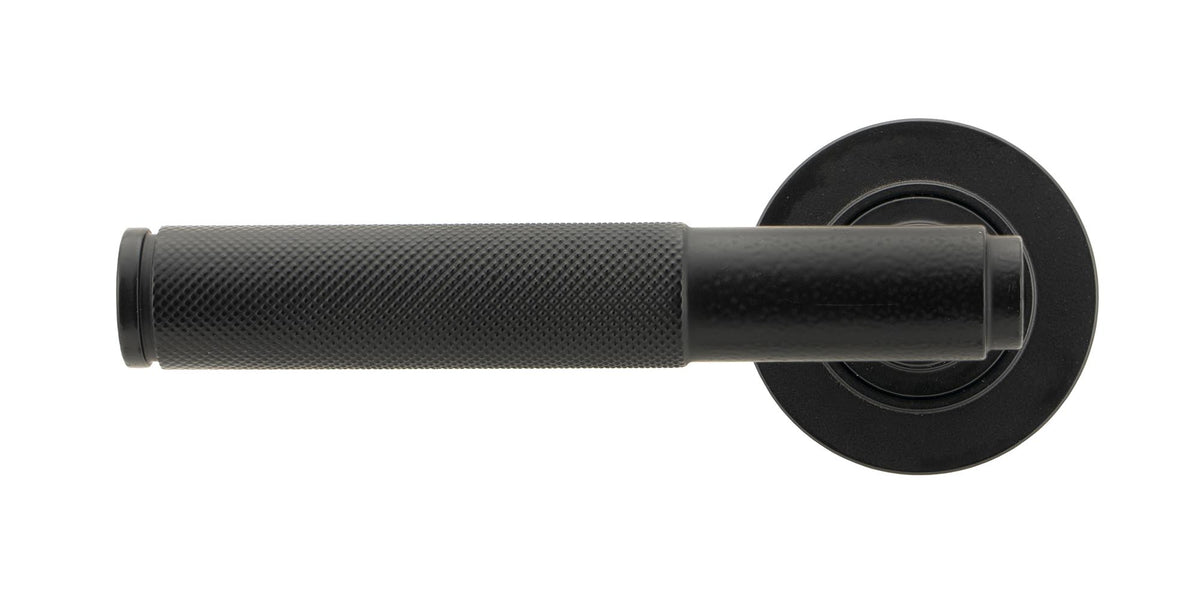 BROMPTON LEVER HANDLE+ROSE SPRUNG PLAIN 53x125x70 MBK - 45675 by MARCHES (ANVIL) ARCHITECTURAL HARDWARE