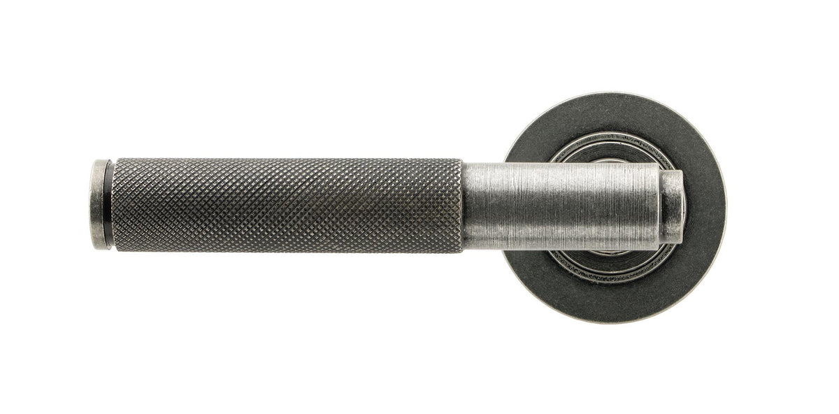 BROMPTON LEVER HANDLE+ROSE SPRUNG PLAIN 53x125x70 PEW - 45679 by MARCHES (ANVIL) ARCHITECTURAL HARDWARE