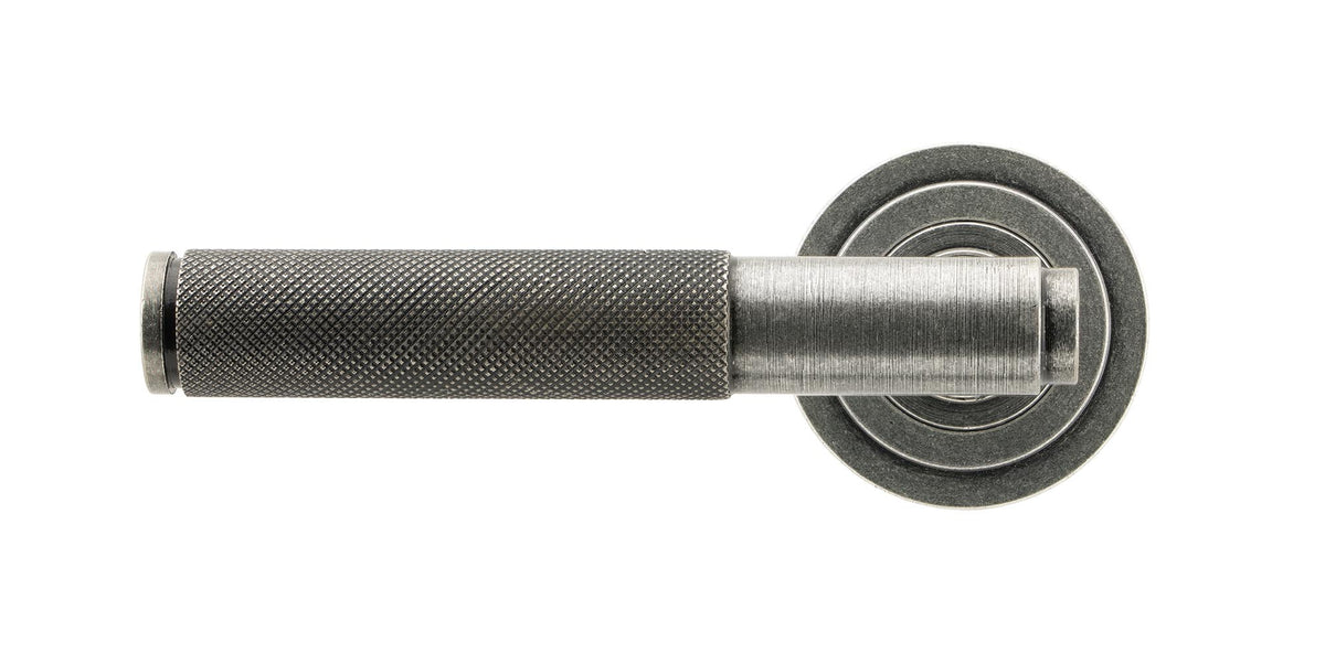 BROMPTON LEVER HANDLE+ROSE SPRUNG ART DECO 53x125x70 PEW - 45680 by MARCHES (ANVIL) ARCHITECTURAL HARDWARE