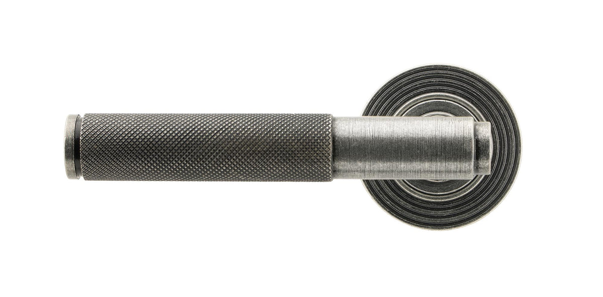BROMPTON LEVER HANDLE+ROSE SPRUNG BEEHIVE 53x125x70 PEW - 45681 by MARCHES (ANVIL) ARCHITECTURAL HARDWARE