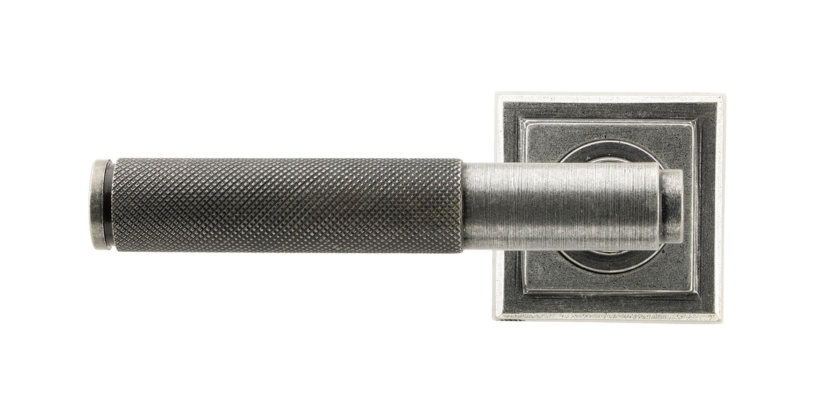 BROMPTON LEVER HANDLE+ROSE SPRUNG SQUARE 53x125x70 PEW - 45682 by MARCHES (ANVIL) ARCHITECTURAL HARDWARE