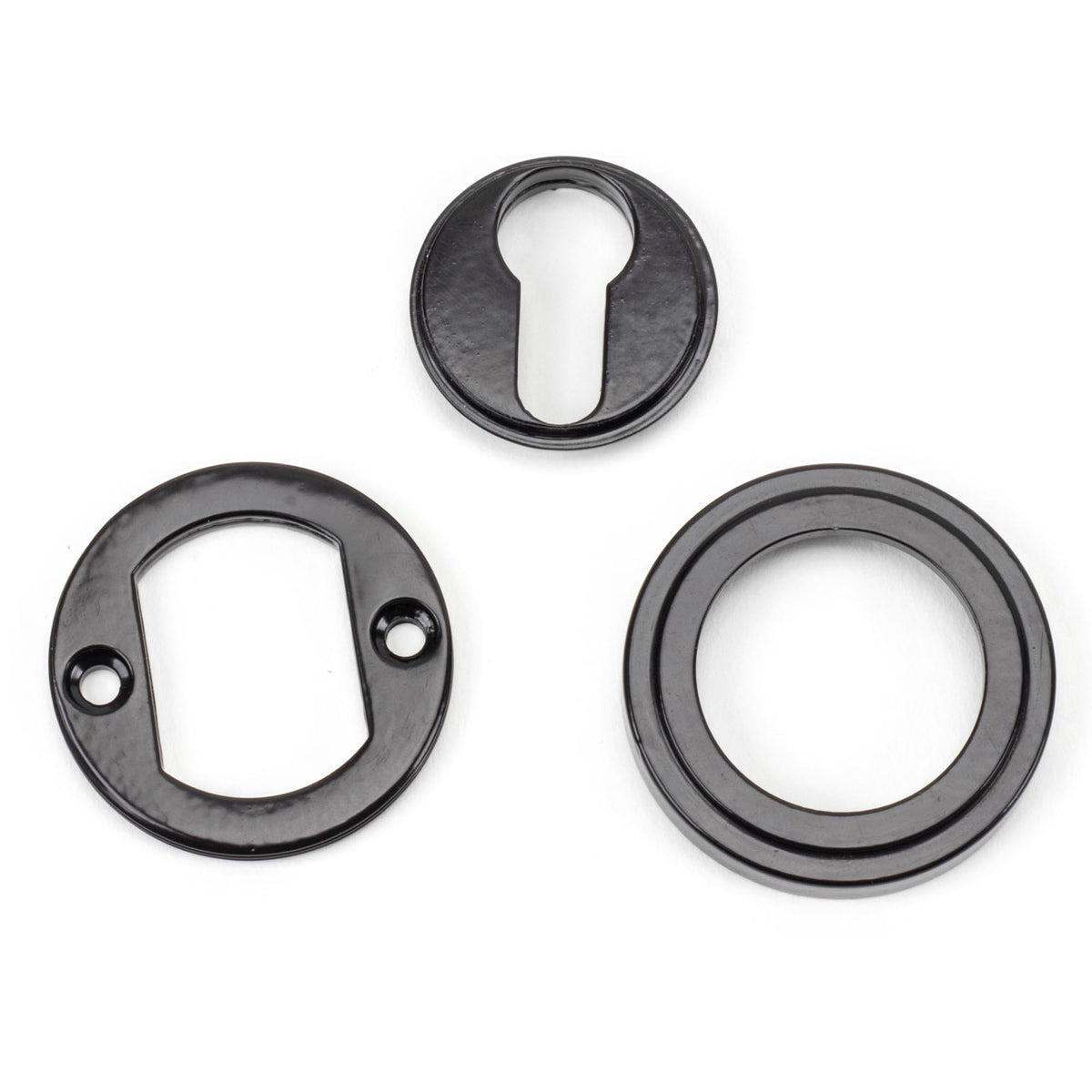 ESCUTCHEON ROUND EURO CNC ART DECO 53x8 BLK - 45720 by MARCHES (ANVIL) ARCHITECTURAL HARDWARE