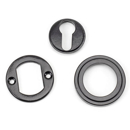 ESCUTCHEON ROUND EURO CNC ART DECO 53x8 BLK - 45720 by MARCHES (ANVIL) ARCHITECTURAL HARDWARE