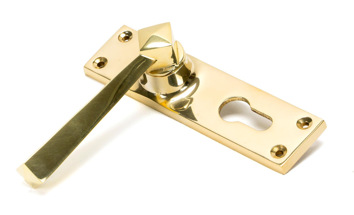 STRAIGHT LEVER HANDLE EURO LOCK 124x148x50 PBR - 45761 by MARCHES (ANVIL) ARCHITECTURAL HARDWARE