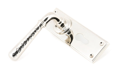 HAMMERED NEWBURY LEVER HANDLE EURO 124x152x70 PNP - 46220 by MARCHES (ANVIL) ARCHITECTURAL HARDWARE
