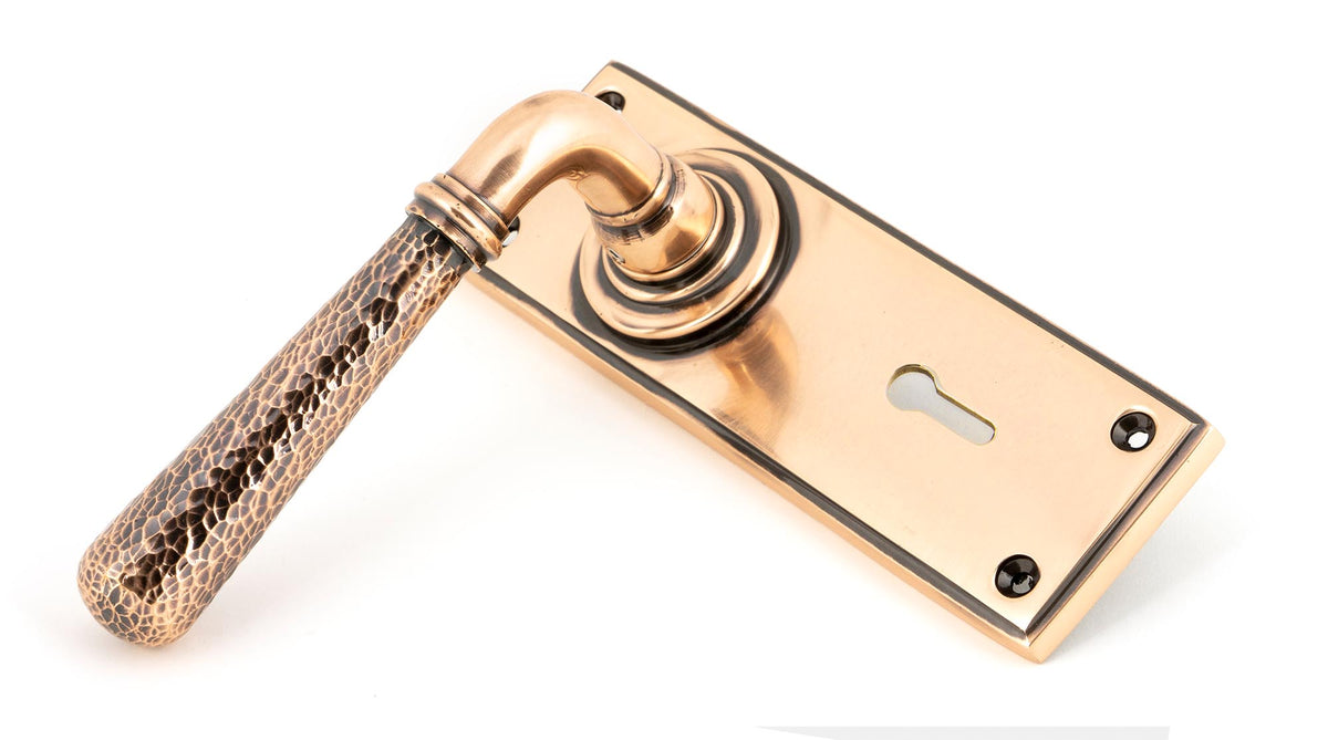 HAMMERED NEWBURY LEVER HANDLE LOCK 124x152x70 PBZ - 46225 by MARCHES (ANVIL) ARCHITECTURAL HARDWARE