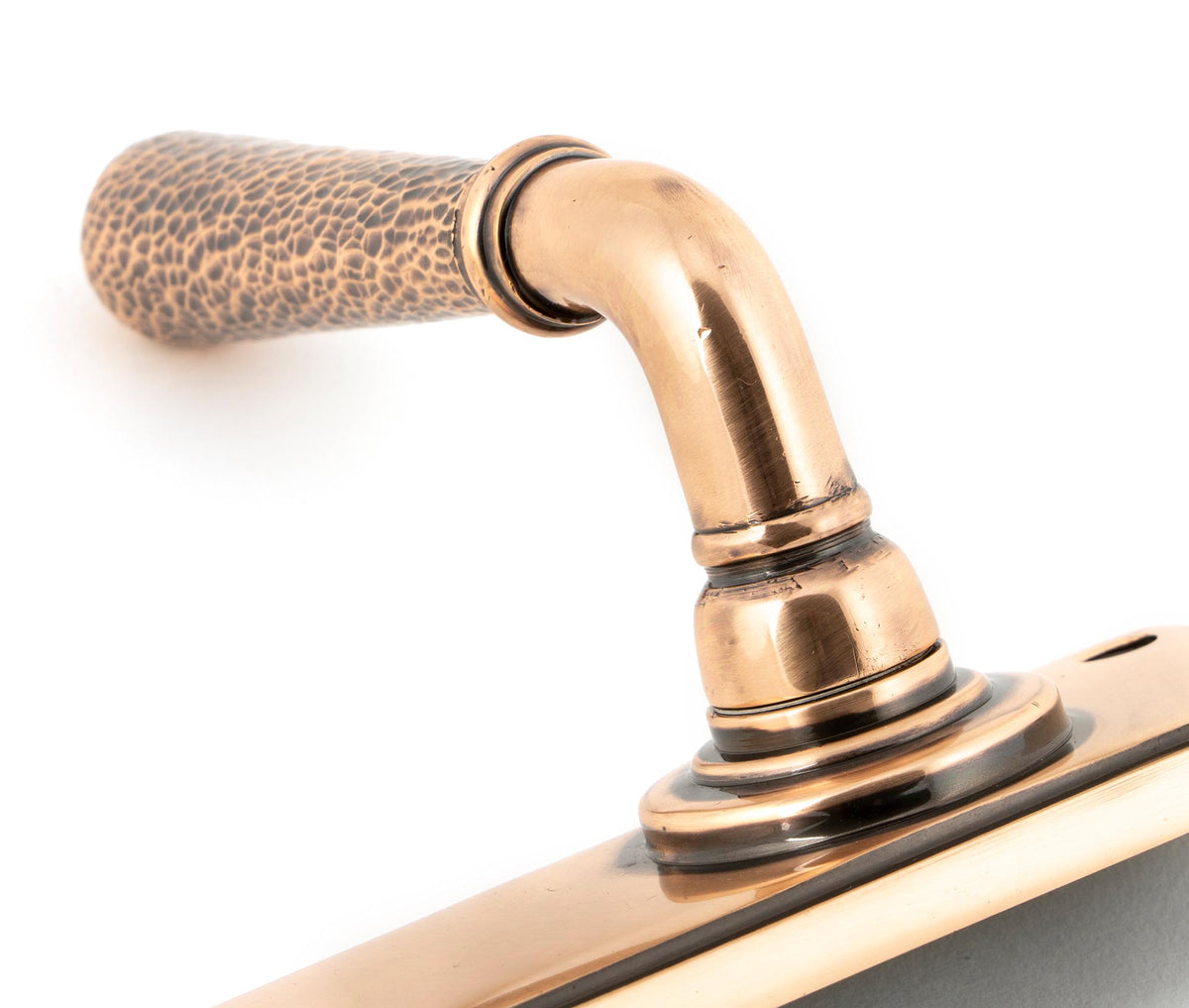 HAMMERED NEWBURY LEVER HANDLE LOCK 124x152x70 PBZ - 46225 by MARCHES (ANVIL) ARCHITECTURAL HARDWARE