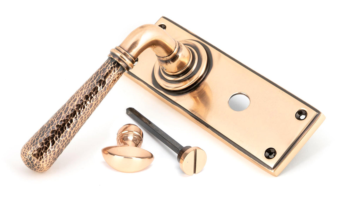 HAMMERED NEWBURY LEVER HANDLE BATH 124x152x70 PBZ - 46227 by MARCHES (ANVIL) ARCHITECTURAL HARDWARE