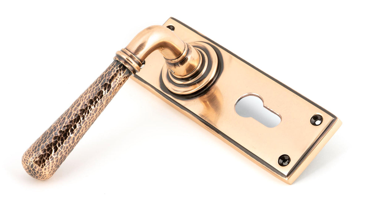 HAMMERED NEWBURY LEVER HANDLE EURO 124x152x70 PBZ - 46228 by MARCHES (ANVIL) ARCHITECTURAL HARDWARE