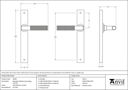 BROMPTON SLIMLINE ESPAG LATCH SMA - 46409 by MARCHES (ANVIL) ARCHITECTURAL HARDWARE