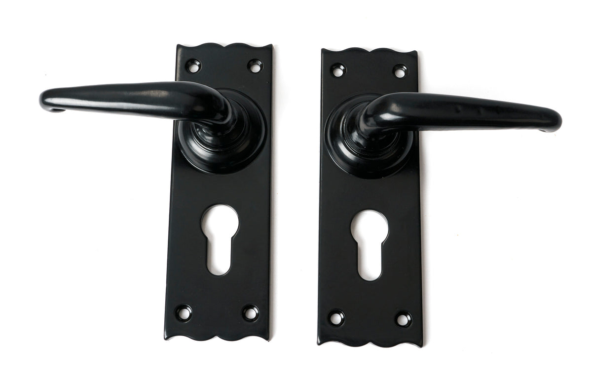OAK EURO LOCK SET LEVER 152x50x105 BKO - 46570 by MARCHES (ANVIL) ARCHITECTURAL HARDWARE