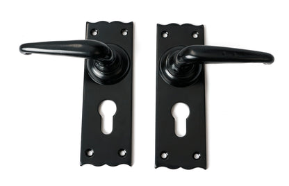 OAK EURO LOCK SET LEVER 152x50x105 BKO - 46570 by MARCHES (ANVIL) ARCHITECTURAL HARDWARE