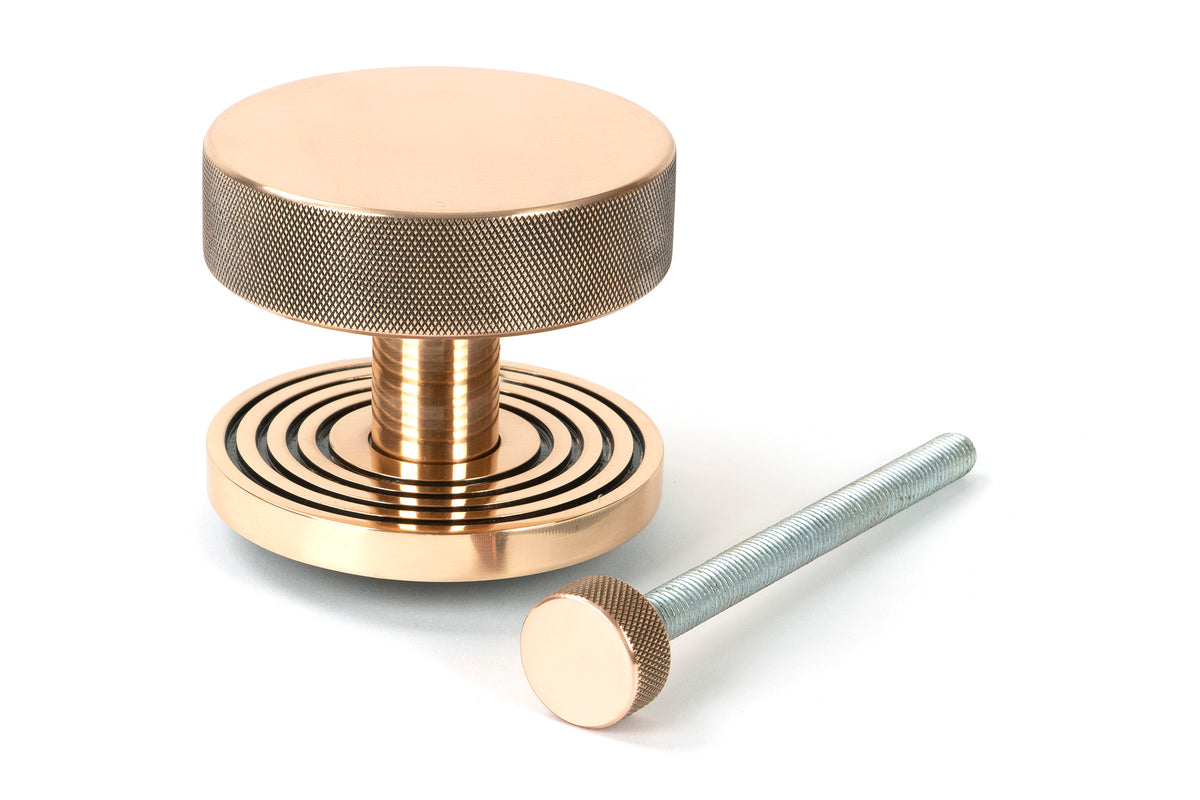 BROMPTON CENTRE DOOR KNOB BEEHIVE 90x70 PBZ - 46752 by MARCHES (ANVIL) ARCHITECTURAL HARDWARE