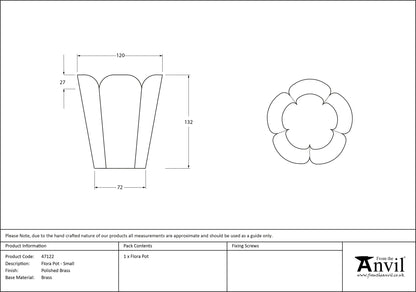 FLORA POT 120x132x072 SMBR - 47122 by MARCHES (ANVIL) ARCHITECTURAL HARDWARE