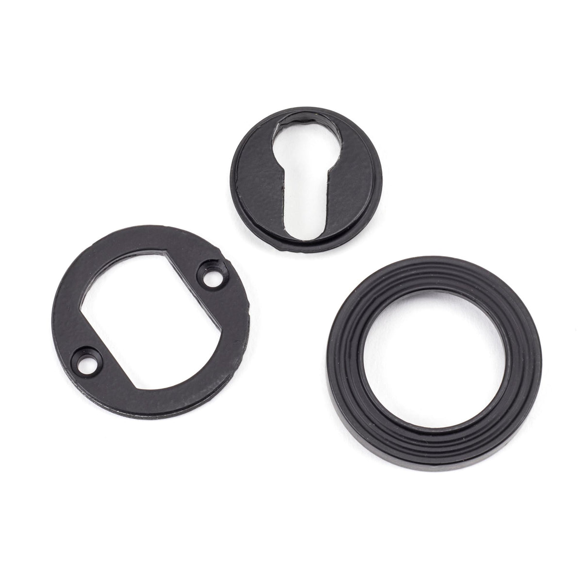 ESCUTCHEON ROUND EURO CNC BEEHIVE 53x8 MBK - 49542 by MARCHES (ANVIL) ARCHITECTURAL HARDWARE