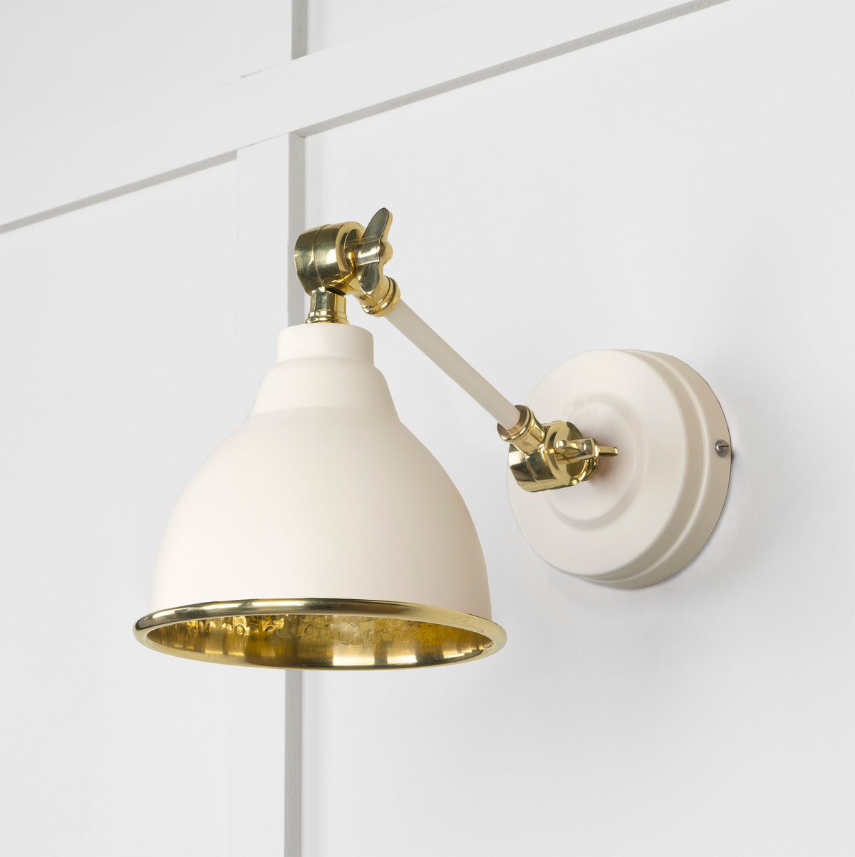BRINDLEY WALL LIGHT HAMMERED 139x124 BRS/TEASEL - 49719STE by MARCHES (ANVIL) ARCHITECTURAL HARDWARE