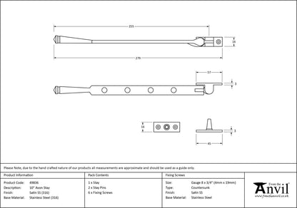 AVON STAY 254 272x16x45 SMA - 49836 by MARCHES (ANVIL) ARCHITECTURAL HARDWARE