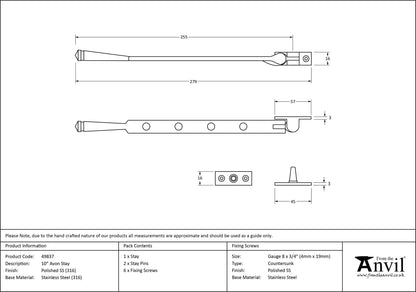 AVON STAY 254 272x16x45 PMA - 49837 by MARCHES (ANVIL) ARCHITECTURAL HARDWARE
