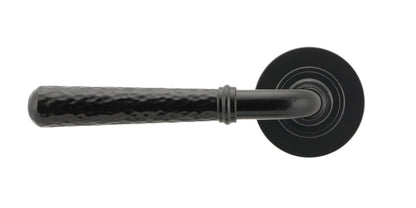 HAMMERED NEWBURY LEVER HANDLE+ROSE UNSPRUNG PLAIN 126x53x64 BLK - 49981 by MARCHES (ANVIL) ARCHITECTURAL HARDWARE