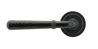 HAMMERED NEWBURY LEVER HANDLE+ROSE UNSPRUNG ART DECO 126x53x64 BLK - 49982 by MARCHES (ANVIL) ARCHITECTURAL HARDWARE