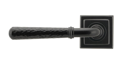 HAMMERED NEWBURY LEVER HANDLE+ROSE UNSPRUNG SQUARE 126x53x64 BLK - 49984 by MARCHES (ANVIL) ARCHITECTURAL HARDWARE