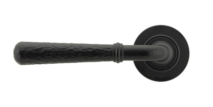 HAMMERED NEWBURY LEVER HANDLE+ROSE UNSPRUNG PLAIN 126x53x64 MBK - 49985 by MARCHES (ANVIL) ARCHITECTURAL HARDWARE