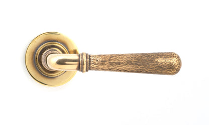 HAMMERED NEWBURY LEVER HANDLE+ROSE UNSPRUNG PLAIN 126x53x64 AGBR - 50037 by MARCHES (ANVIL) ARCHITECTURAL HARDWARE