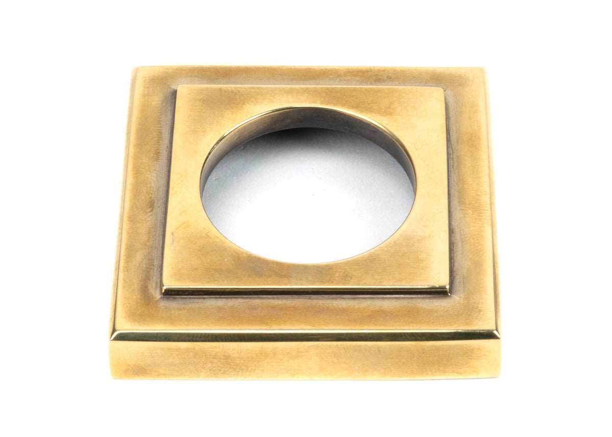 HAMMERED NEWBURY LEVER HANDLE+ROSE UNSPRUNG SQUARE 126x53x64 AGBR - 50040 by MARCHES (ANVIL) ARCHITECTURAL HARDWARE