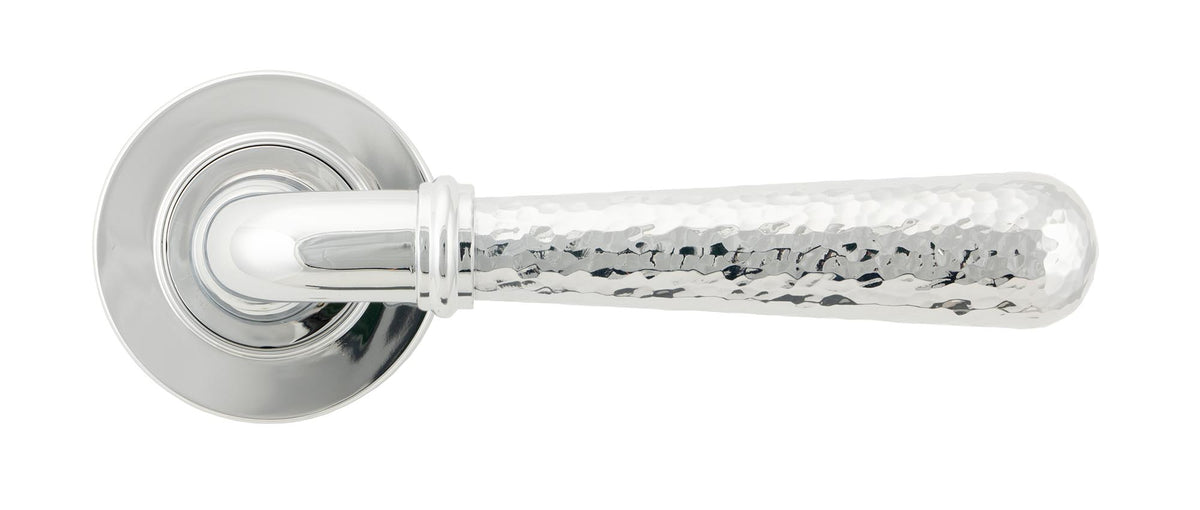 HAMMERED NEWBURY LEVER HANDLE+ROSE UNSPRUNG PLAIN 126x53x64 PCP - 50041 by MARCHES (ANVIL) ARCHITECTURAL HARDWARE